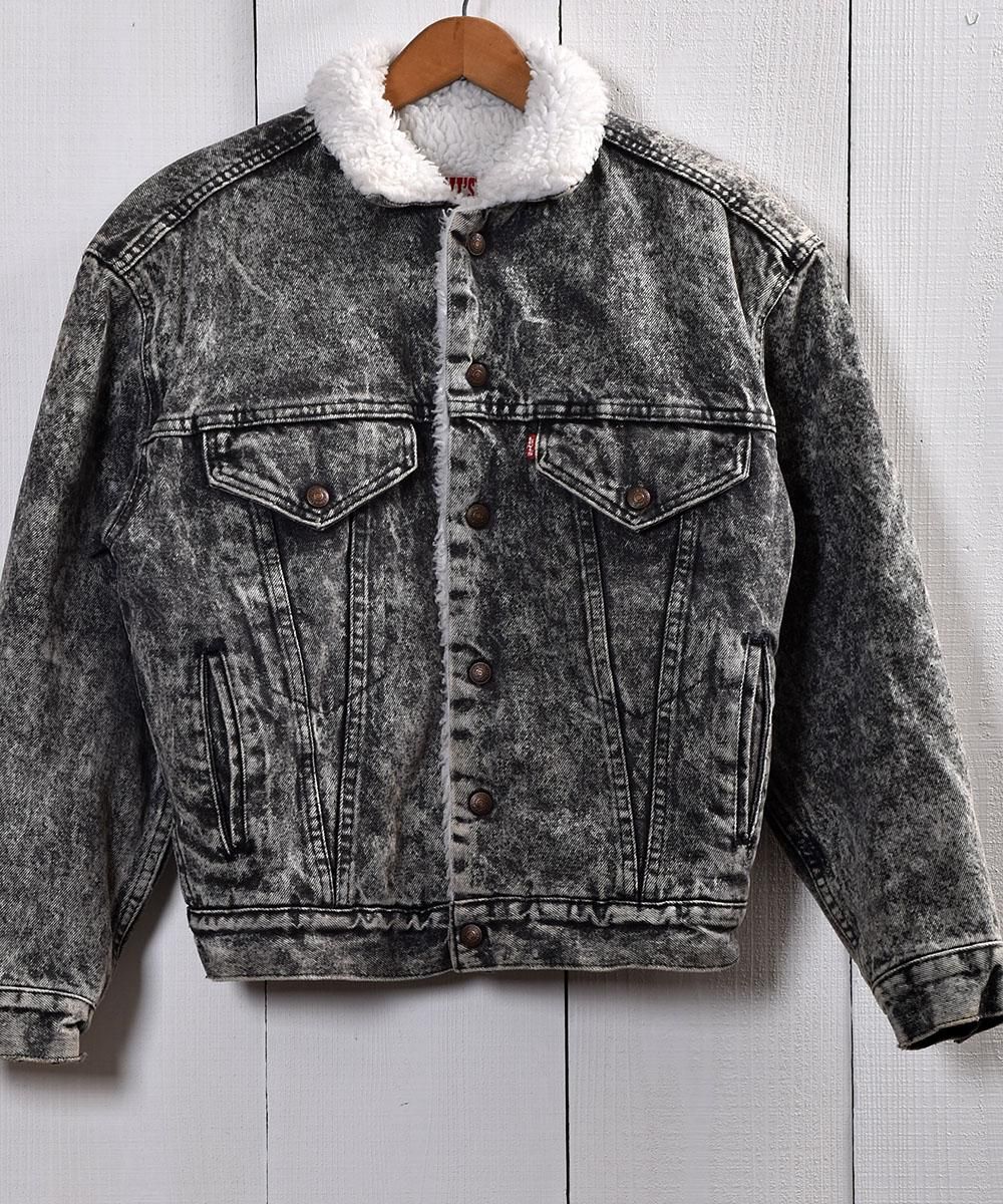 Levis Chemical Wash Black Denim Boa Jacket | リーバイス ケミカル ...