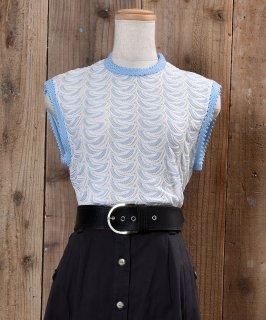 70s80s Standing Collar Knit VestΩ ˥åȥ٥ȡåۥ磻ȷ Υͥå 岰졼ץե롼 ࡼ