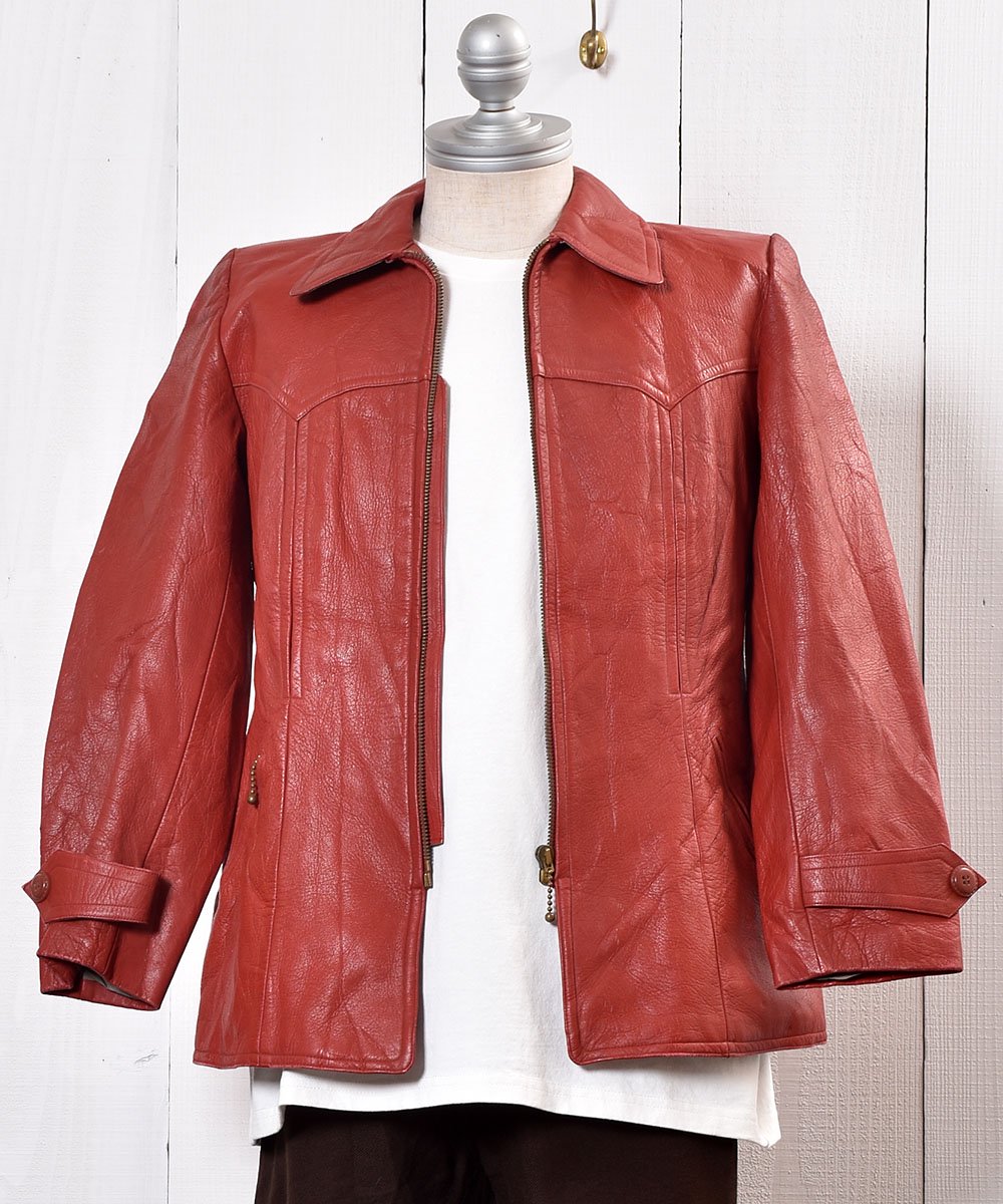 70's~ Leder Leather Jacket｜70年代 レザージャケット - 古着のネット 