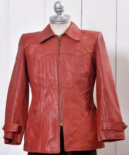 70s~ Leder Leather Jacket70ǯ 쥶㥱å Υͥå 岰졼ץե롼 ࡼ