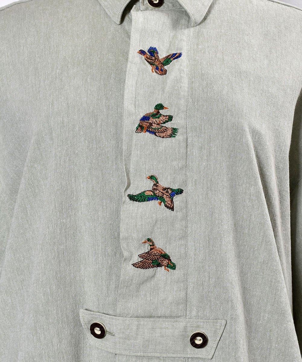 Duck Embroidery Tyrolean Shirtsåɽ ꥢ  ͥ