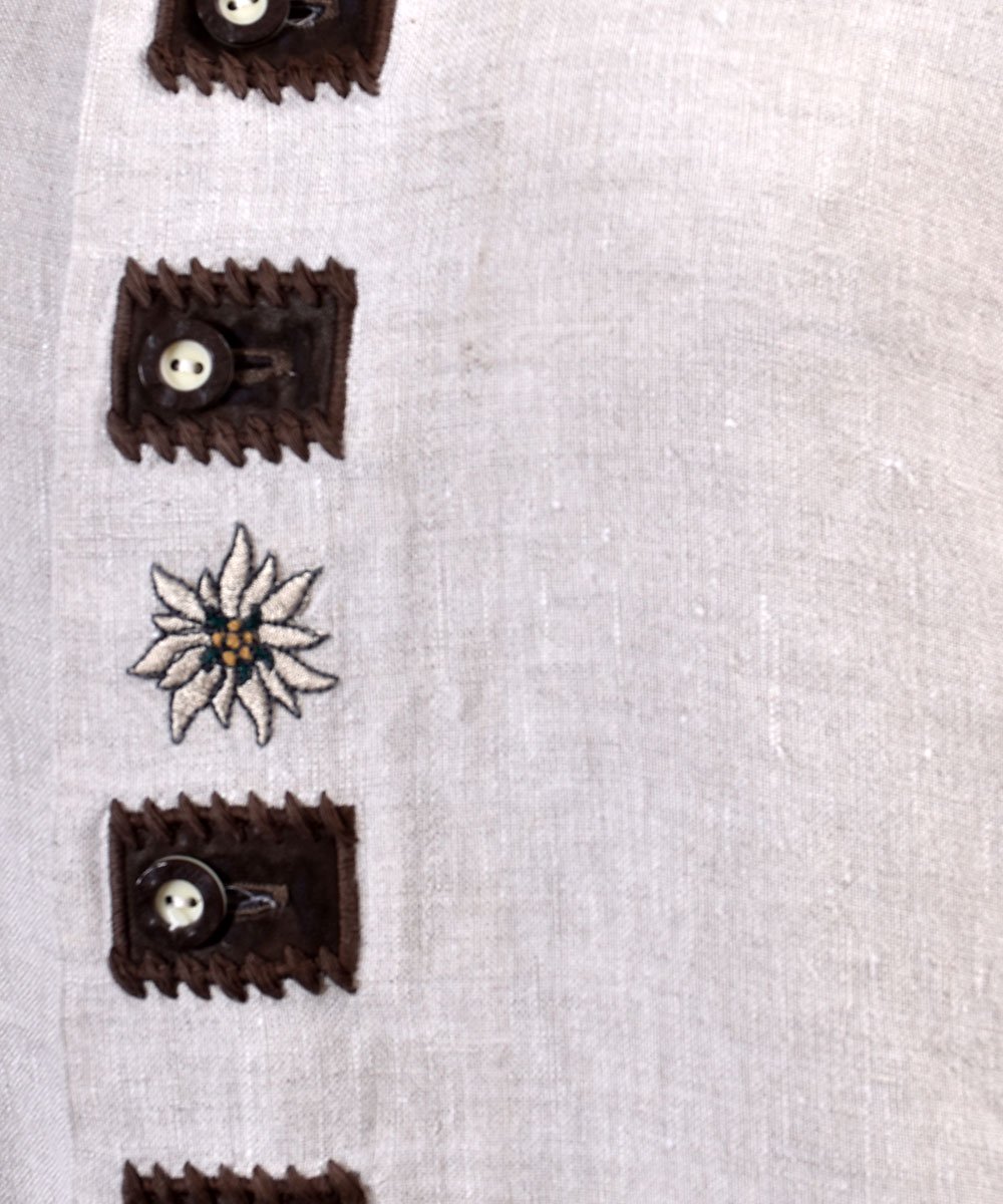 Flower Embroidery Linen Tyrolean Shirtsòֻɽ ͥ ꥢ  ͥ