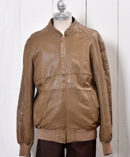 Stand Collar Leather Jacket Blouson type Camel  ɥ顼 쥶 㥱å ֥륾  Υͥå 岰졼ץե롼 ࡼ