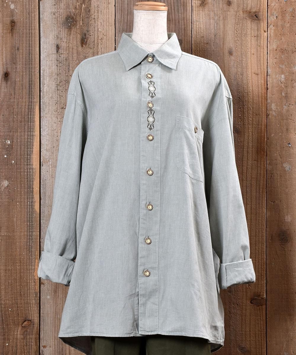 Perry 古着 フリル チロリアンシャツ MADE IN TRACHTEN