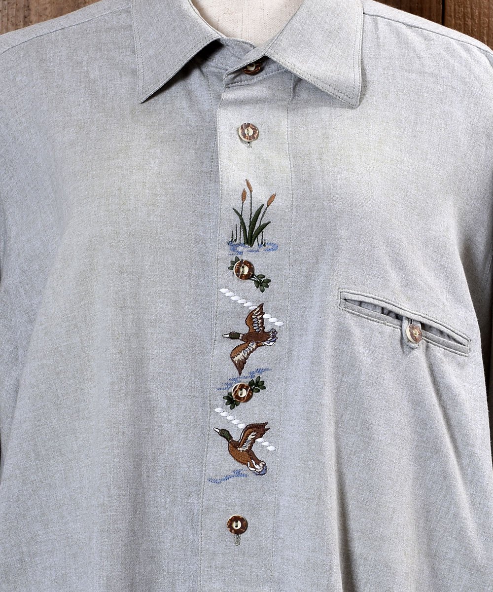 Fly Duck Embroidery Tyrolean Shirtsåե饤 ɽ ꥢ  ͥ