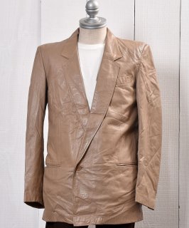 Beige Leather Tailored Jacketå쥶ơ顼ɥ㥱å ١  Υͥå 岰졼ץե롼 ࡼ