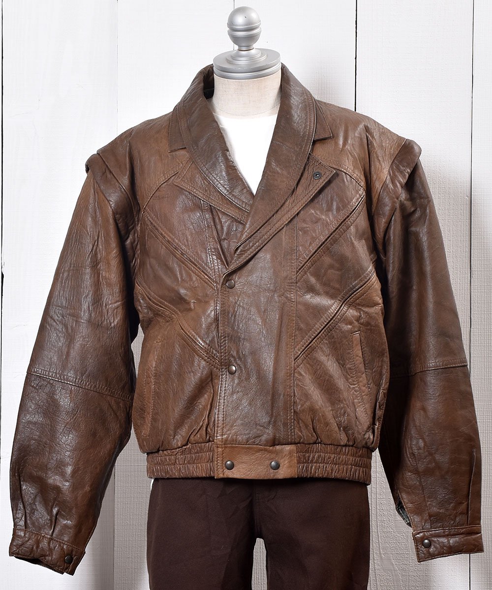  Leather Jacket Double Brownå쥶 㥱å ֥ ֥饦  ͥå  岰졼ץե롼 ࡼ
