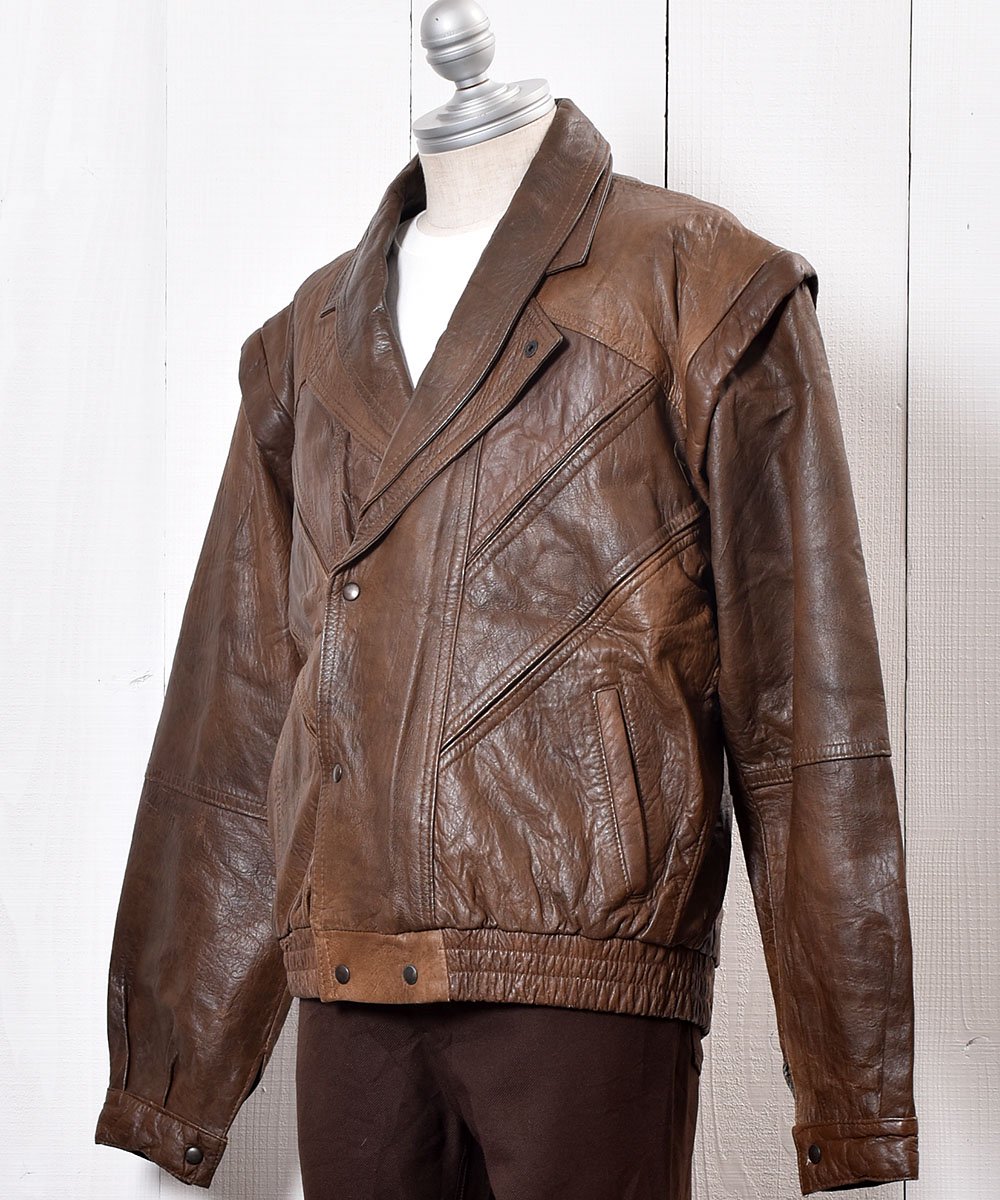 Leather Jacket Double Brown｜レザー ジャケット ダブル ブラウン 