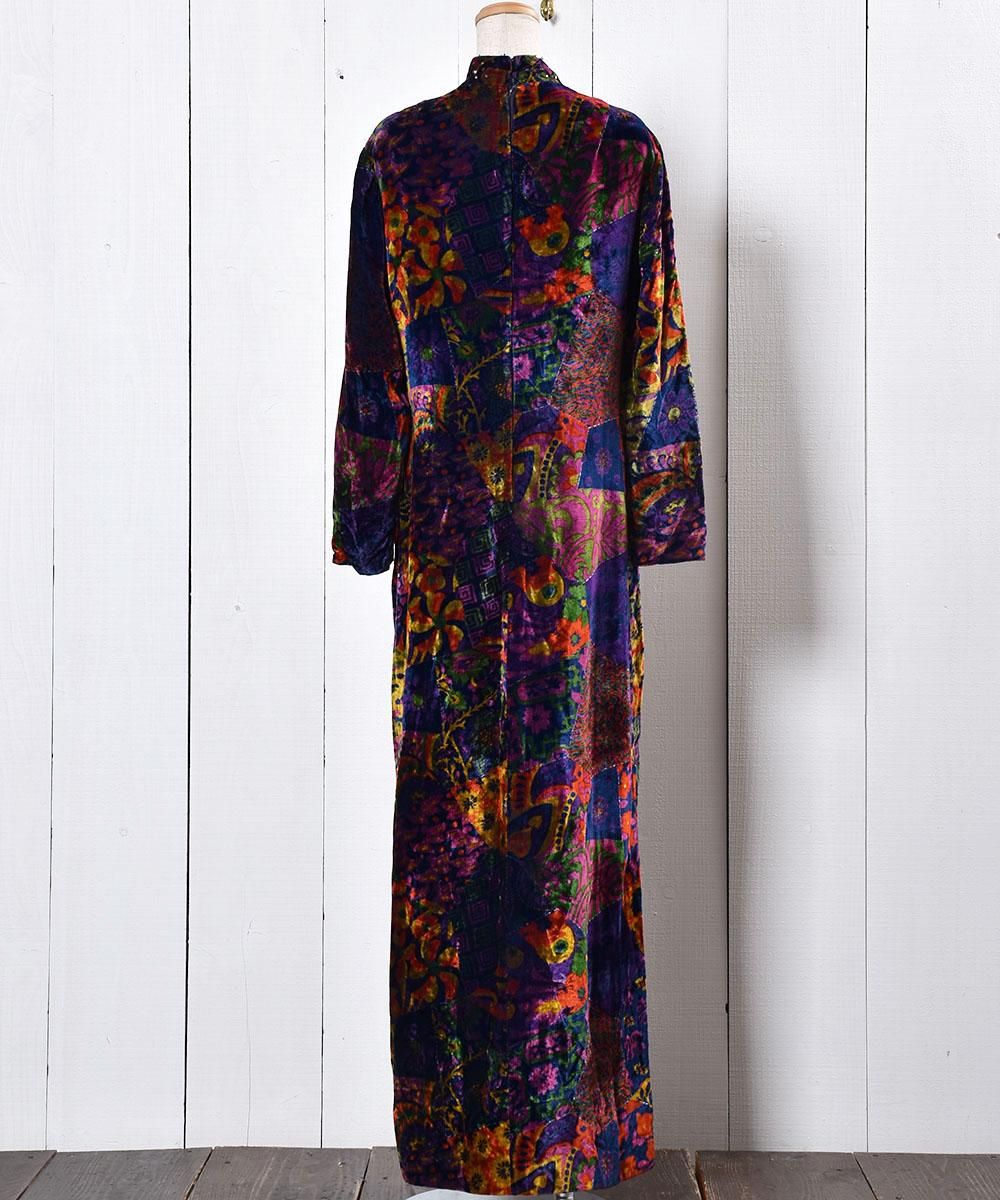 vintage 70s ベロア dress