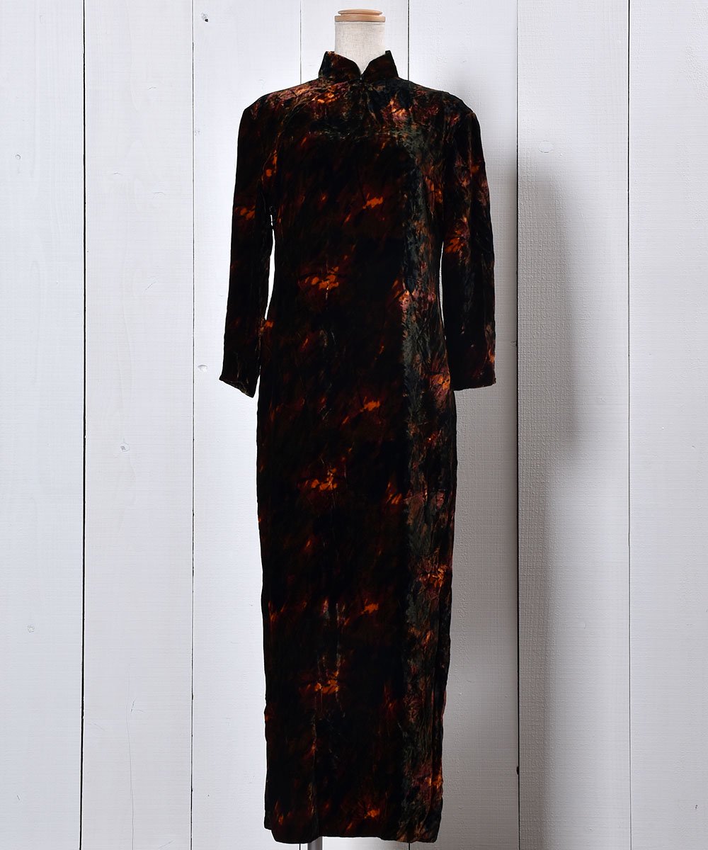  Mandarin Collar Oriental Velvet Dress  ޥ󥫥顼 ꥨ󥿥٥ ޥɥ쥹 ֥饦  ͥå  岰졼ץե롼 ࡼ