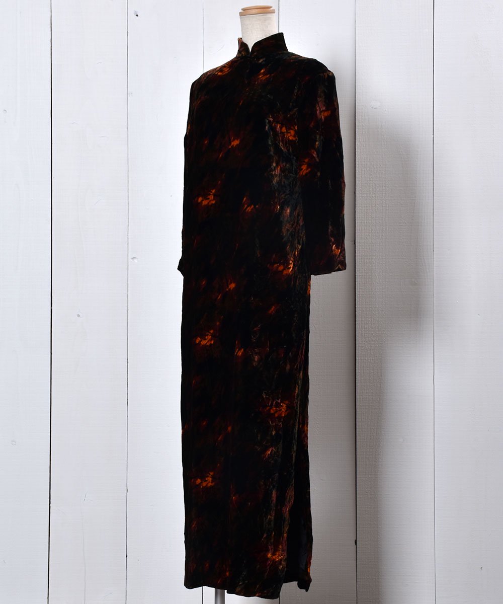 Mandarin Collar Oriental Velvet Dress  ޥ󥫥顼 ꥨ󥿥٥ ޥɥ쥹 ֥饦ͥ