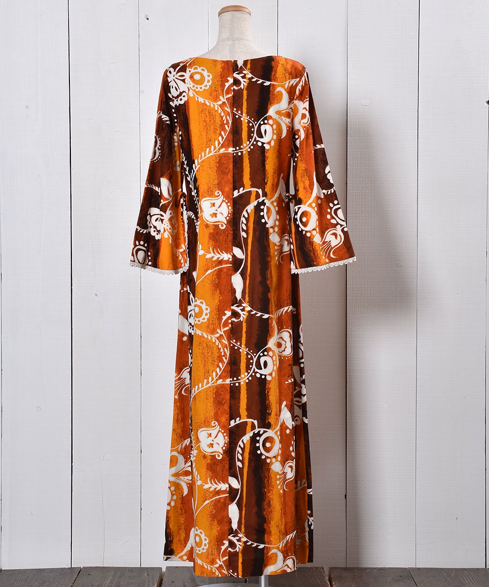 Made in Hawaii 70's Bell Sleeve Hawaiian Dress åϥ磻ꥫ 70ǯ ٥륹꡼ ϥ磻ɥ쥹ͥ