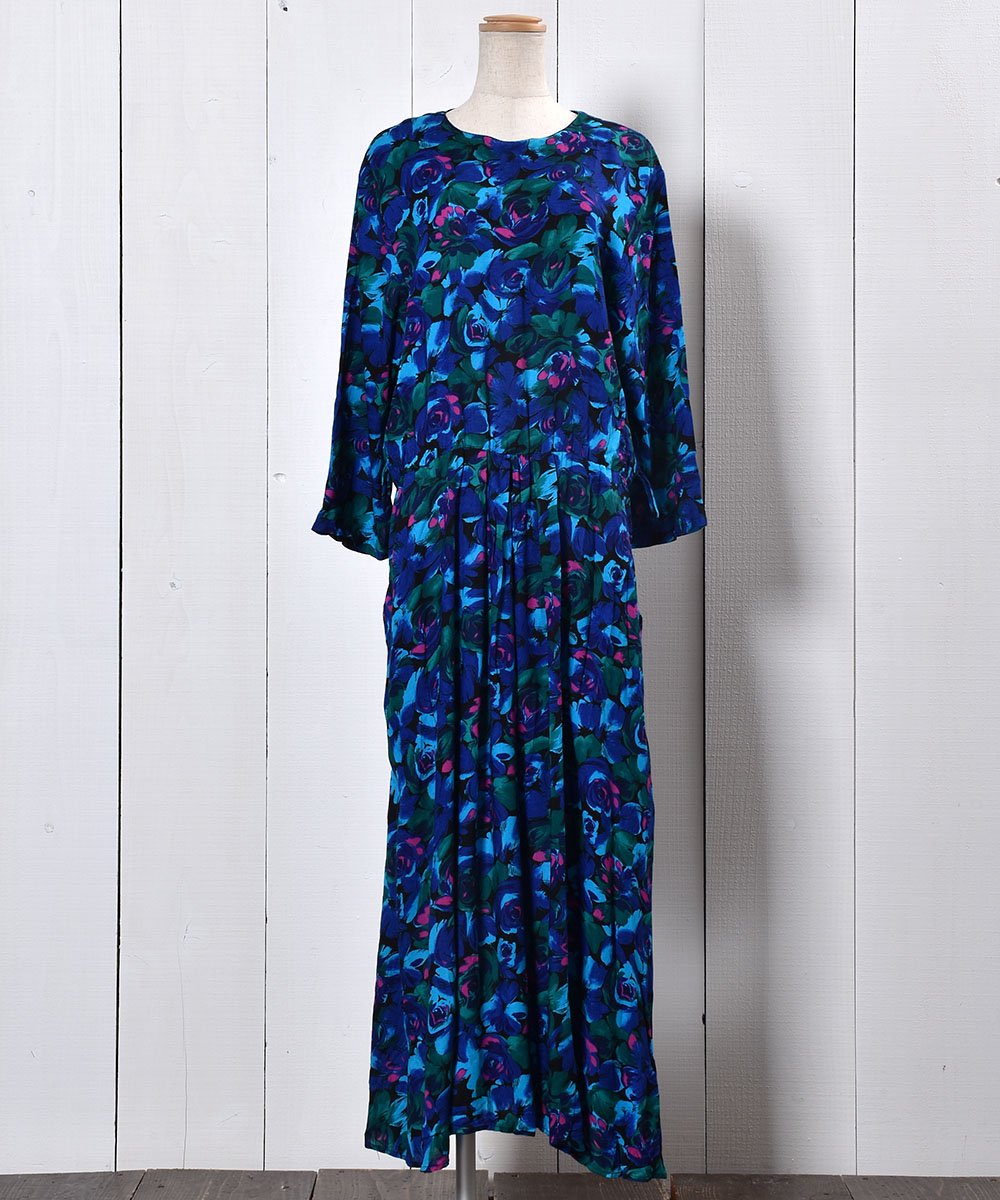  Made in USA Multi Pattern Rayon Dress åꥫ 졼ޥɥ쥹   ͥå  岰졼ץե롼 ࡼ