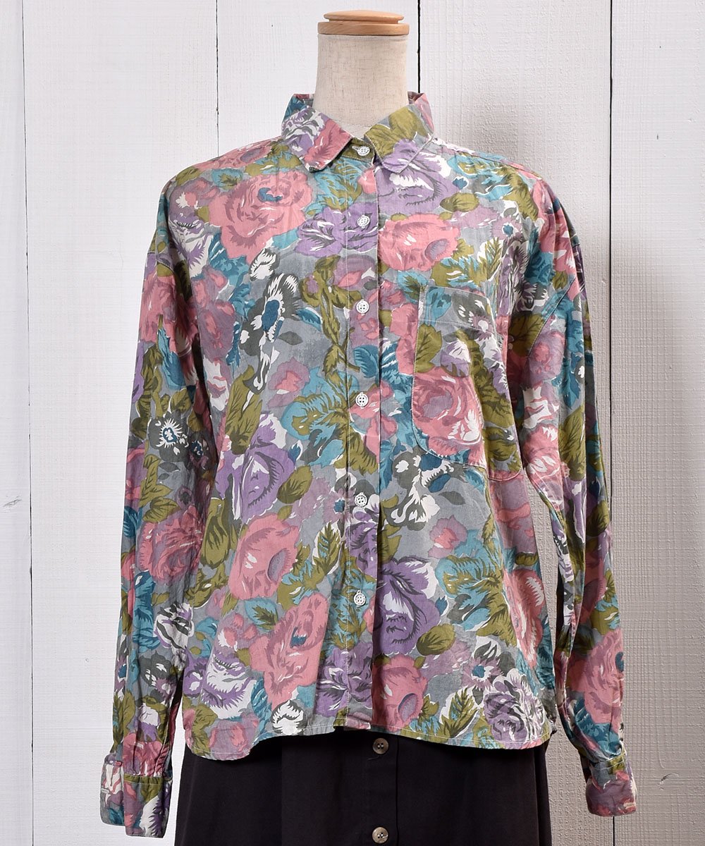Made in India Long Sleeve Cotton Shirt Flower Pattern Pastelå åȥ󥷥 Ĺµ  ѥƥ륵ͥ