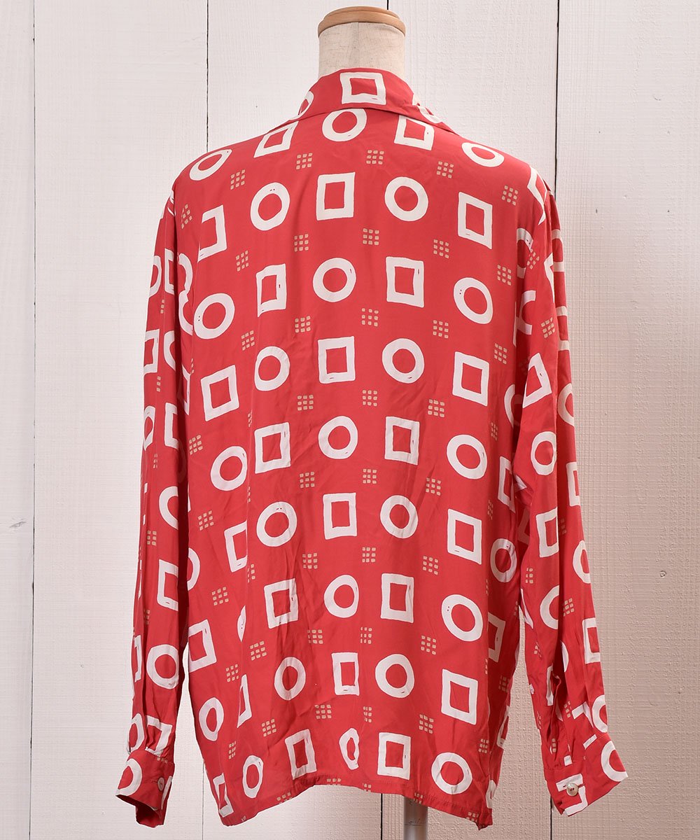 Long Sleeve Shirt Geometric pattern Open CollarĹµ   ͡ץ󥫥顼ͥ
