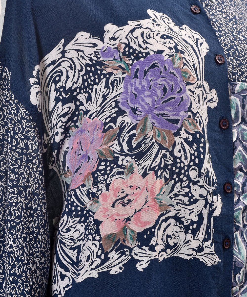 Long Sleeve Shirt Flower&Arabesque PatchworkĹµ   ٥ ѥåͥ