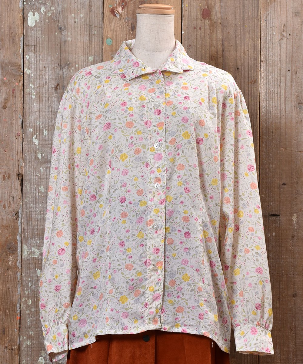 Long Sleeve Shirt Flower Pattern Wing CollarĹµ   󥰥顼ͥ