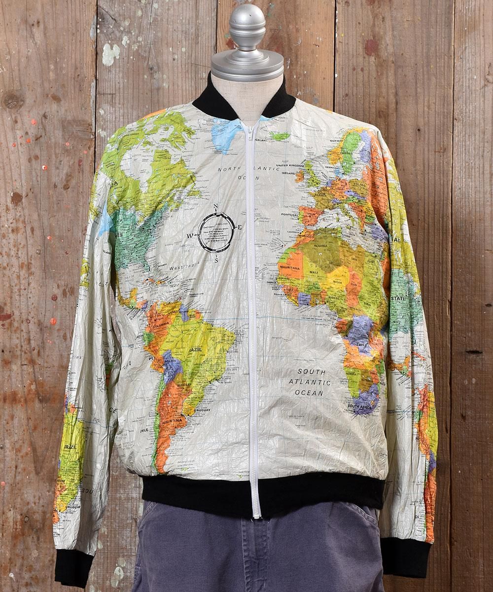 Made in USA ”WEARIN' THE WORLD” Paper Jacket | アメリカ製 地図柄 