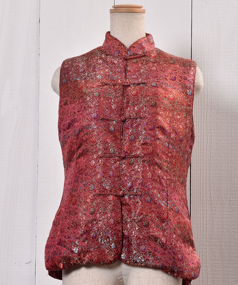  Flower Pattern China Vest Pinkò 㥤 ٥ ԥ  ͥå  岰졼ץե롼 ࡼ