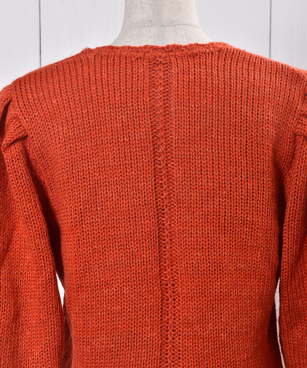 Made in Europe Knit Cardigan Puff Sleeve Open Collarå衼å ˥åȥǥ ѥե꡼ ץ󥫥顼ͥ