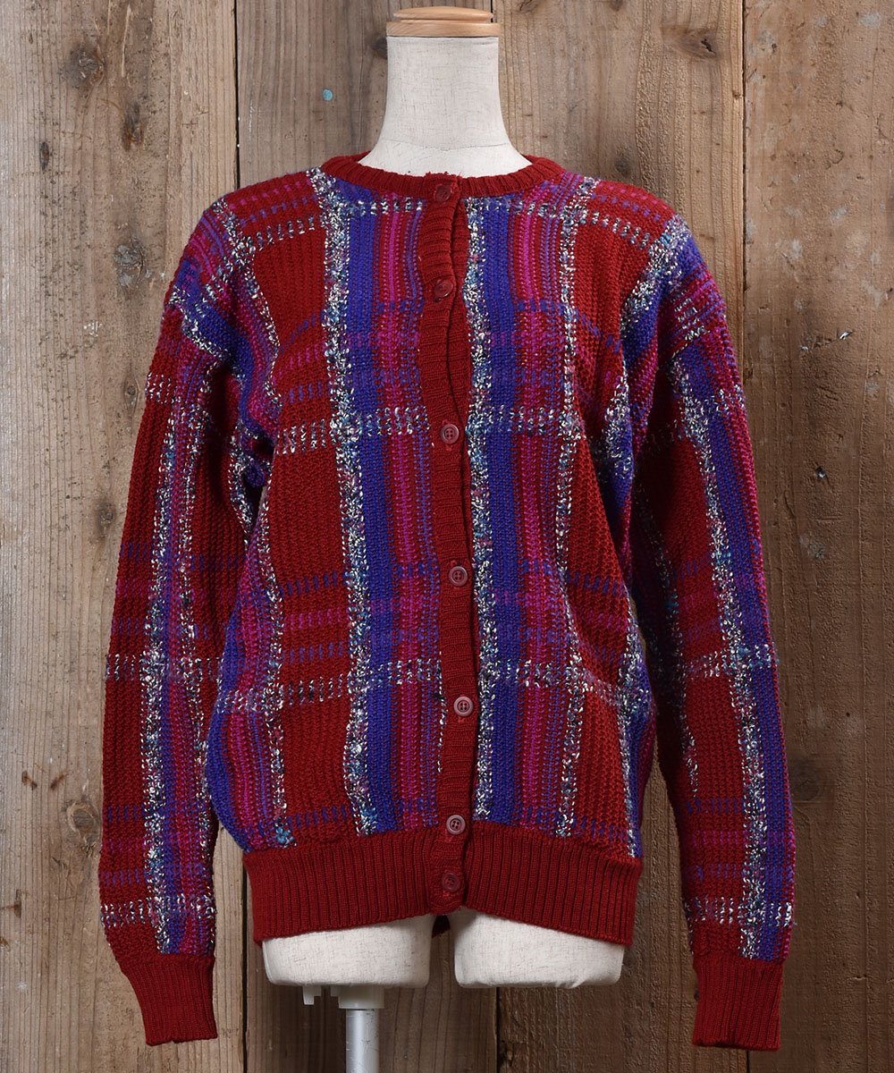  Made in USA Knit Cardigan Tartan Checkåꥫ ˥åȥǥ å  ͥå  岰졼ץե롼 ࡼ