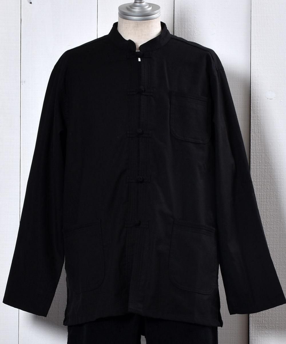 5色展開】「Temptation」リネン混 チャイナシャツ ブラック - 古着屋