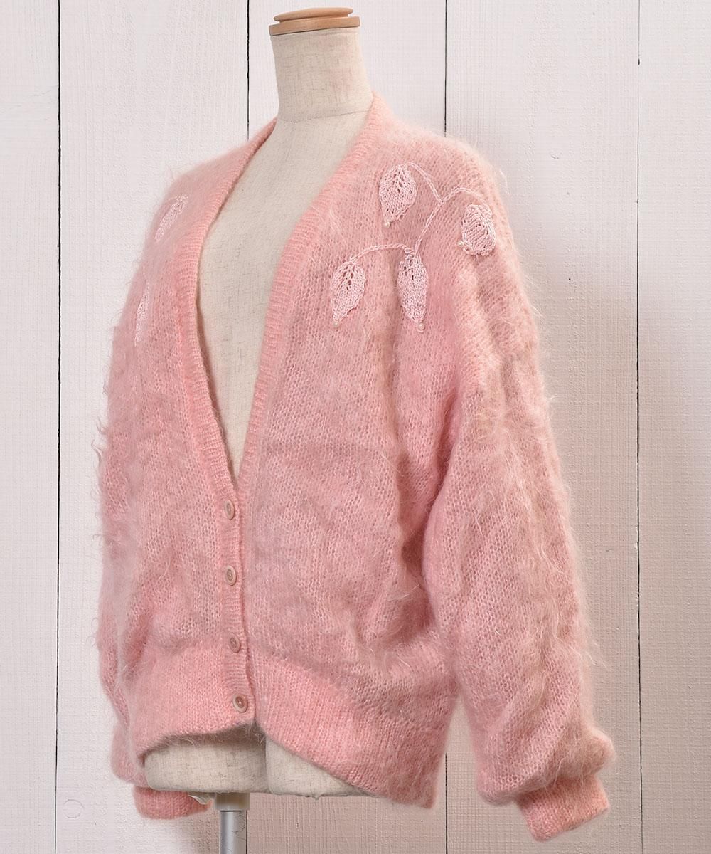 パステルカラー 刺繍 モヘア カーディガン｜Pastel Color