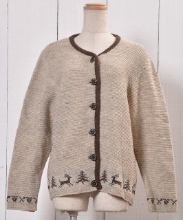 古着Made in Euro Tyrol Knit Cardigan｜ヨーロッパ製　チロル カーディガン  古着のネット通販 古着屋グレープフルーツムーン
