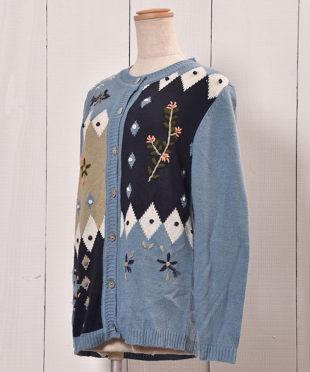 Flower Embroidery RoundNeck Knit Cardiganòֻɽ ݼ󥫡ǥ󥵥ͥ