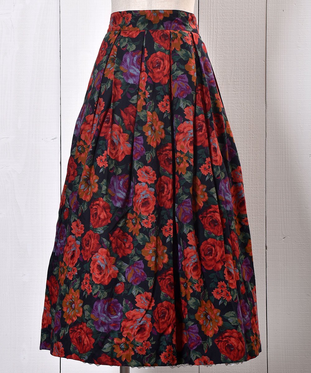  Rose Flower Pattern Tuck Skirt å ߥǥ   ͥå  岰졼ץե롼 ࡼ