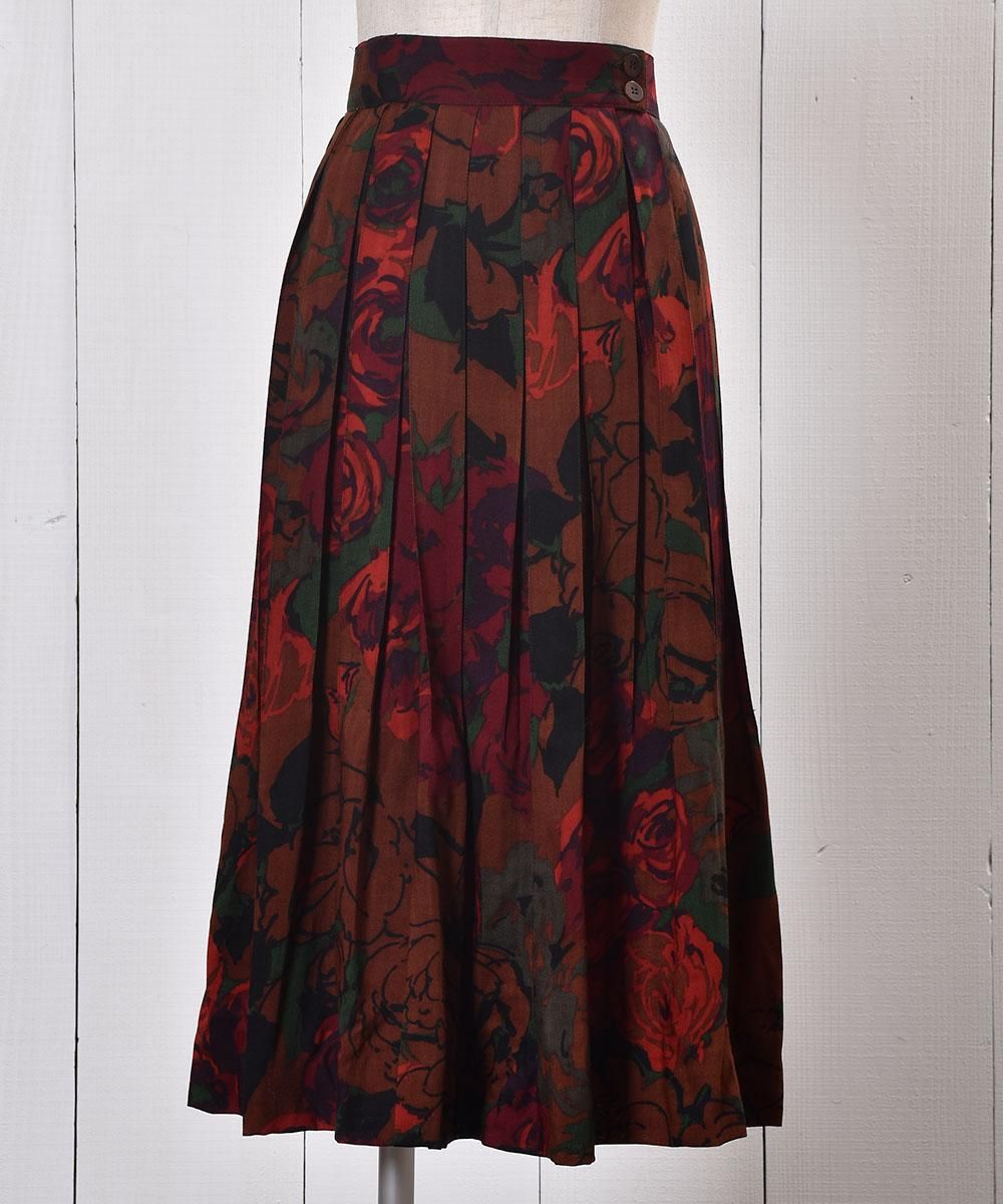 ꥫ  åץ꡼ ߥǥ ȡMade in USA Flower Pattern Tuck Pleats Skirtåͥ