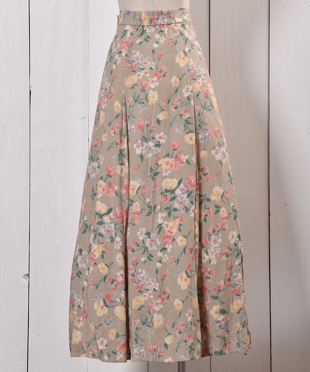 Flower Pettern Flare Skirt