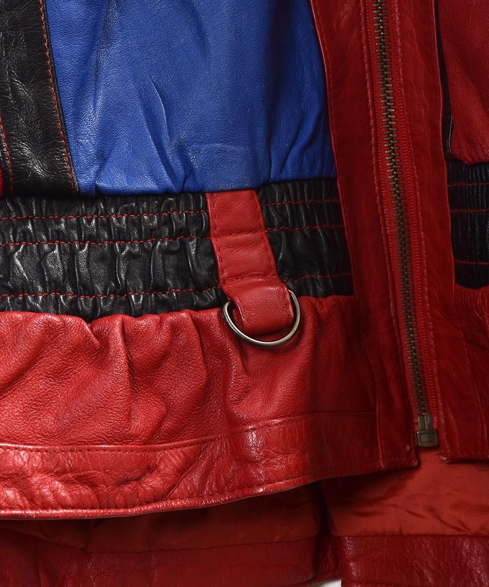 Colorful Leather Patchwork Jacket Blouson type| カラフル Colorful Leather Patchwork Jacket Blouson type| カラフル