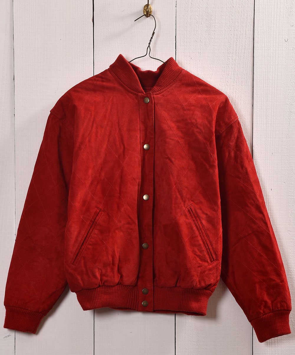  Red Suede Leather Ouilting Jacket  ƥ ݥ ֥륾 å  ͥå  岰졼ץե롼 ࡼ