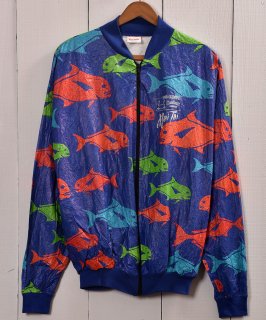 ʥ󥸥㥱å ֥륾  Nylon Jacket Fish Pattern Υͥå 岰졼ץե롼 ࡼ