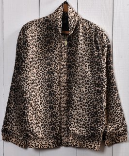 奷륯 ɥ֥졼 쥪ѡ ɥ顽 Silk Windbreaker Leopard Mandarin Collar Υͥå 岰졼ץե롼 ࡼ