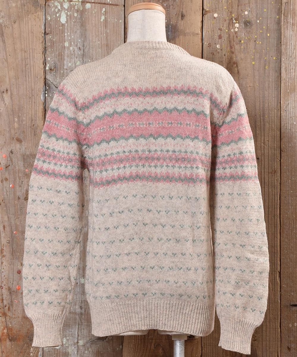 ノルディック ニットセーター ピンク×ブルー| Knit Sweater ノルディック ニットセーター ピンク×ブルー| Knit Sweater