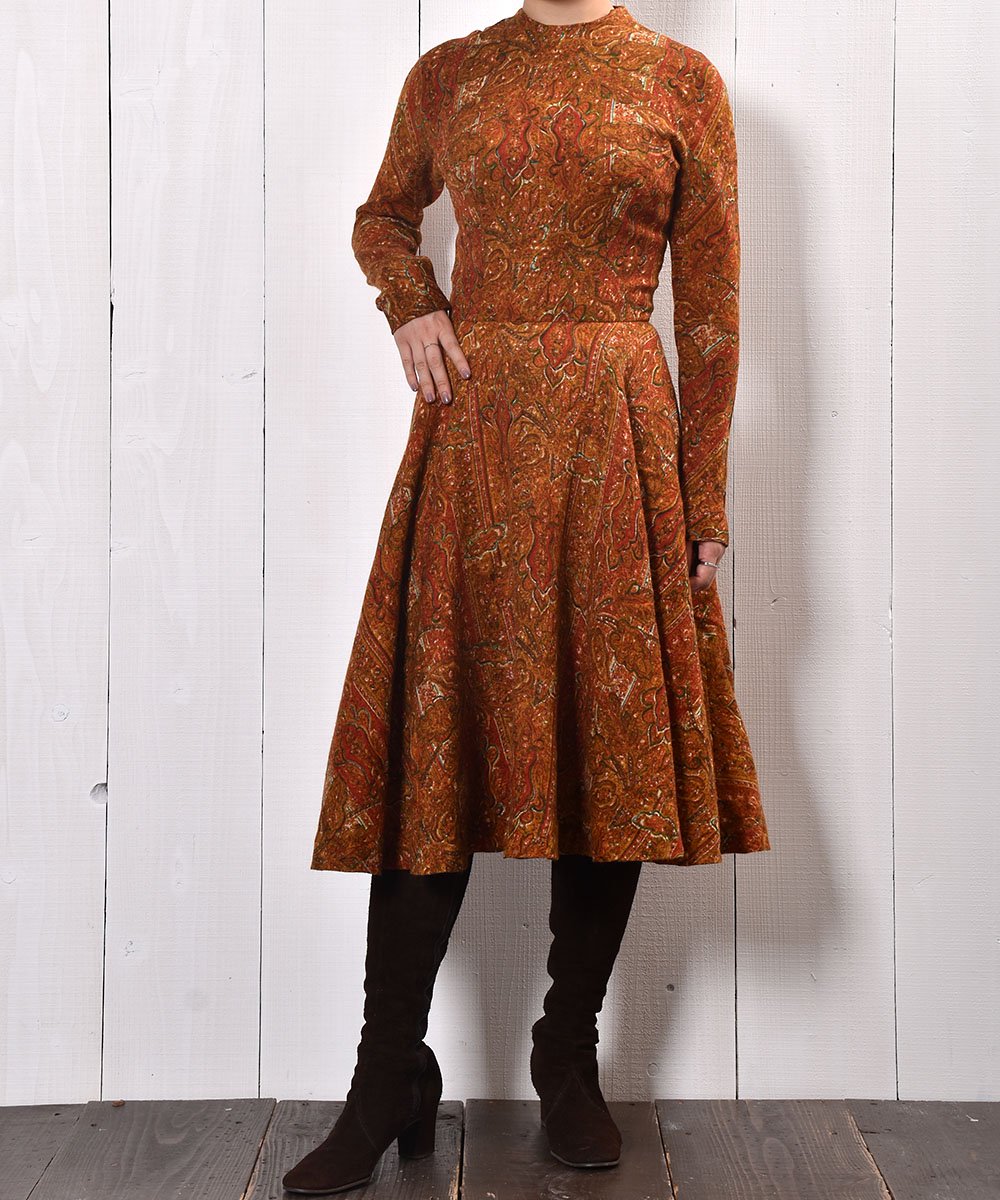 60年代 ヴィンテージワンピース オリエンタル｜ 60's Vintage Dress Oriental - 古着のネット通販サイト  古着屋グレープフルーツムーン(Grapefruitmoon)Onlineshop ヴィンテージアイテム・レトロファッション