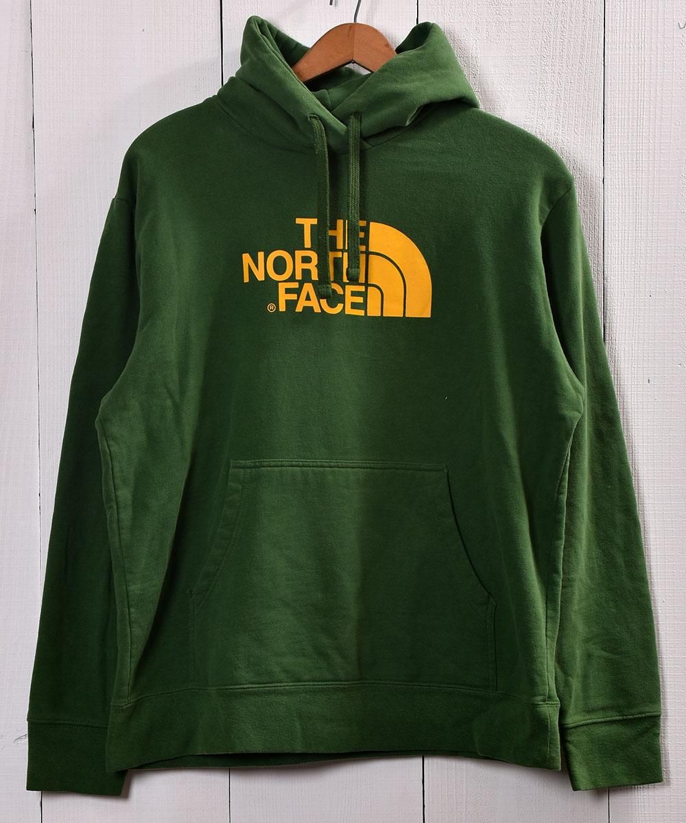 The North Face スウェットパーカー グリーン イエロープリント Sweat Parka Green Yellow Print 古着のネット通販サイト 古着屋グレープフルーツムーン Grapefruitmoon Onlineshop ヴィンテージアイテム レトロファッション
