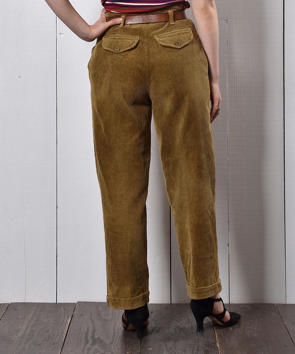 VINTAGE / ヴィンテージ  | 推定1950s～ | French Corduroy Pants フレンチワーク 太畝 コーデュロイ ワイド パンツ | ブラウン | メンズ