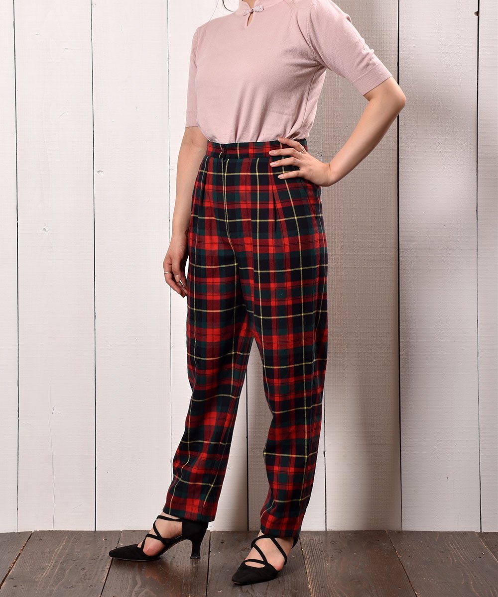 Хå٥դ å ѥġBelted Tartan Check Wool Pantsͥ