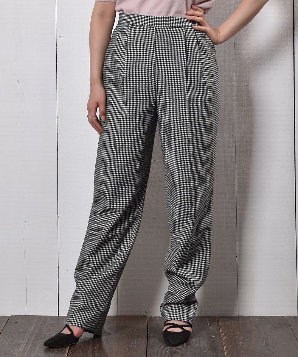 ꥫ Ļʻ 󥿡ץ쥹 륿åѥġ Made in USA Wool Check Tuck Pantsͥ