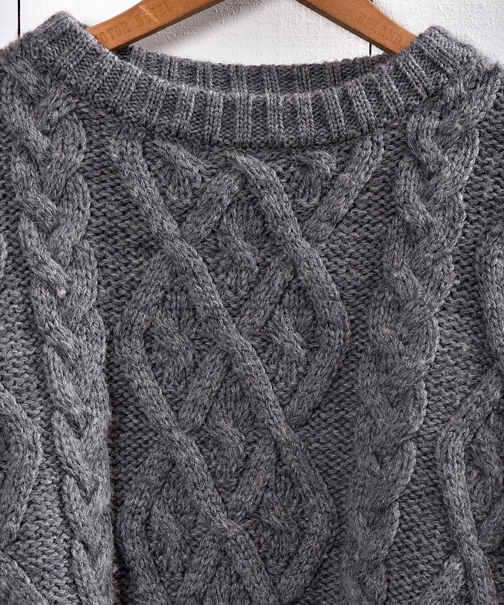 ꥹ եå㡼ޥ  졼 ԤߡMade in UK Fishierman Knit Sweater Grayͥ