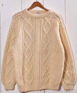   եå㡼ޥ  ܥ꡼ Ԥߡ Made in Ireland Fishierman Knit Sweater Ivory Υͥå 岰졼ץե롼 ࡼ