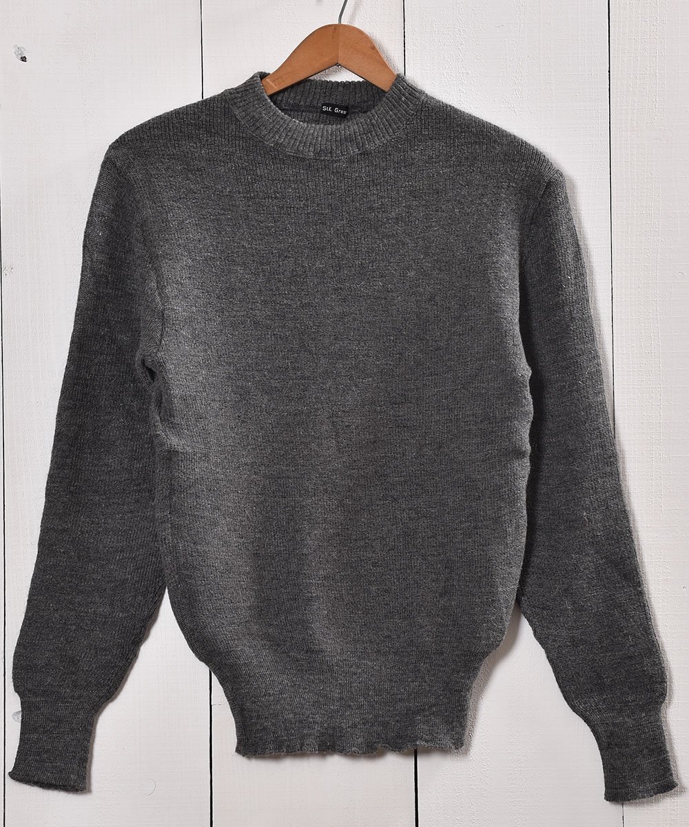  ߥ꥿꡼ 롼ͥå  졼  Miritary Crew Neck Sweater Gray  ͥå  岰졼ץե롼 ࡼ