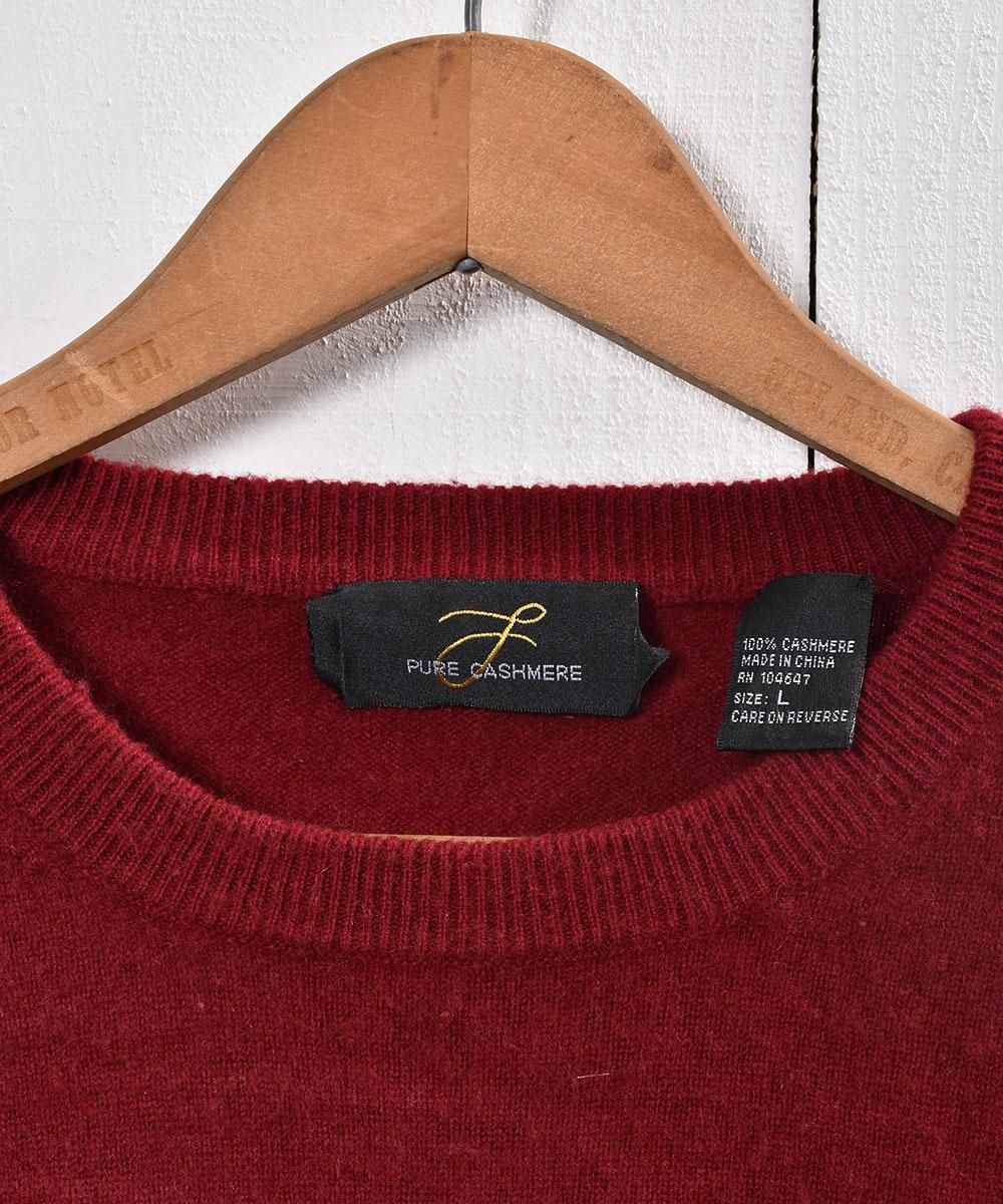 カシミヤ クルーネックセーター ワインレッド| Cashmere Crew Neck