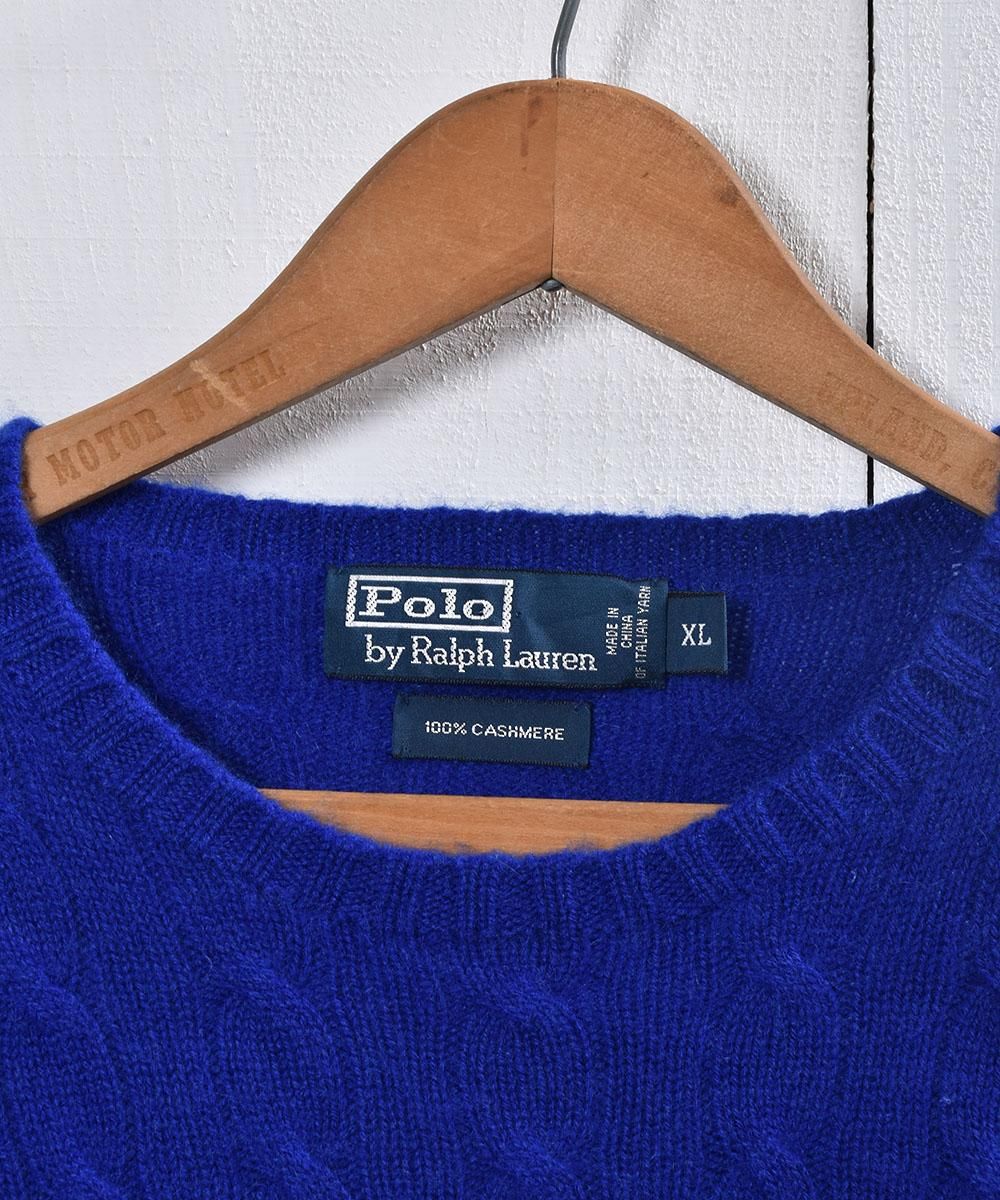 ラルフローレン ケーブル編み カシミヤセータ― ブルー ｜ ”Ralph