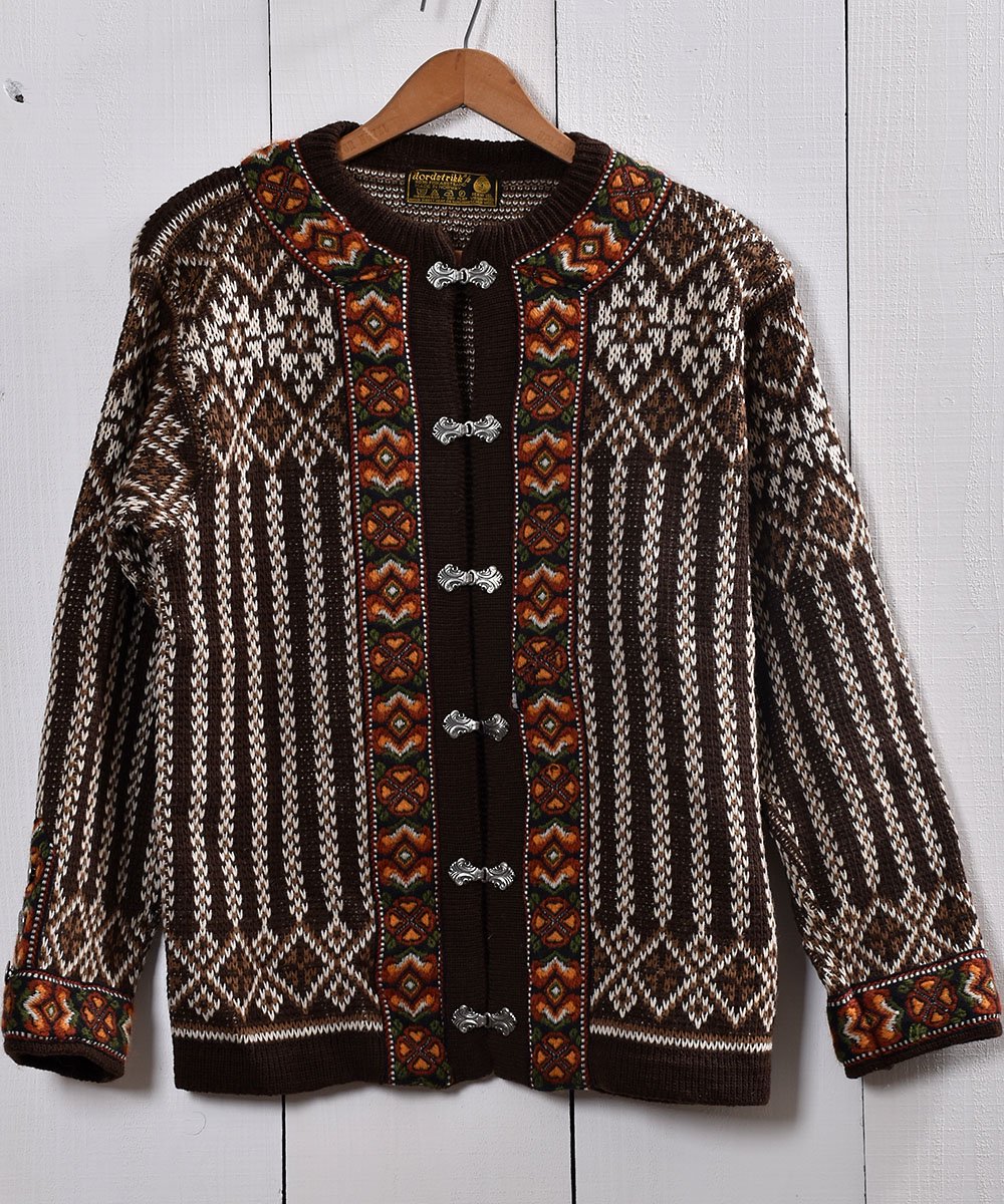 ノルウェー製 ウール セーター ノルディック柄 ブラウン ｜Made in Norway Wool Knit Sweater Brown