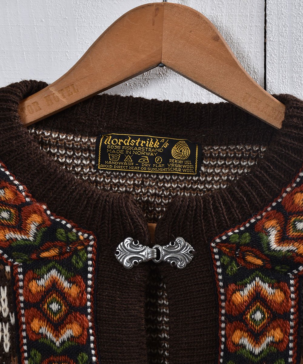 ノルウェー製 ウール セーター ノルディック柄 ブラウン ｜Made in Norway Wool Knit Sweater Brown