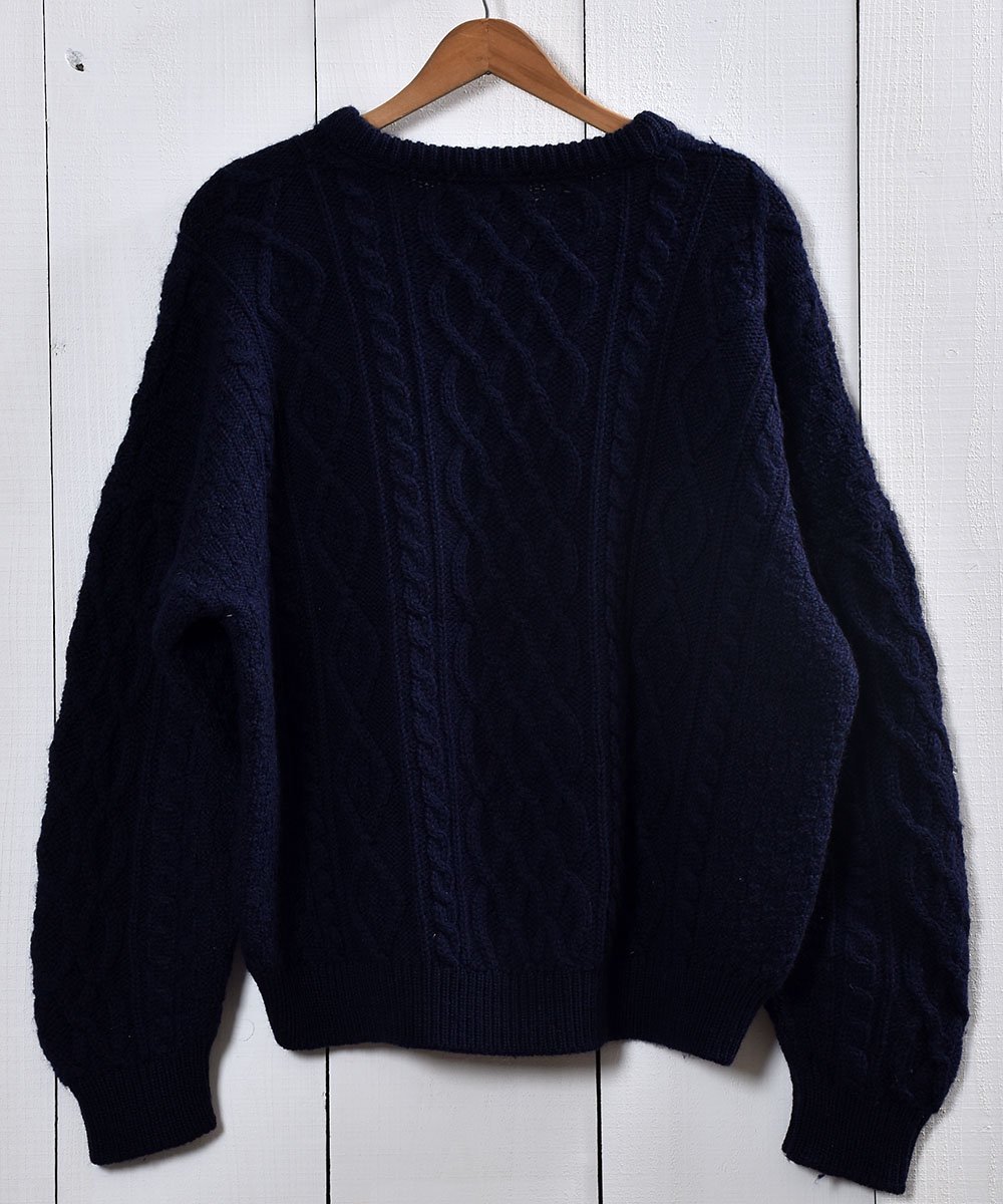  եå㡼ޥ  ͥӡ Ԥߡ Made in Ireland Fishierman Knit Sweater Navyͥ